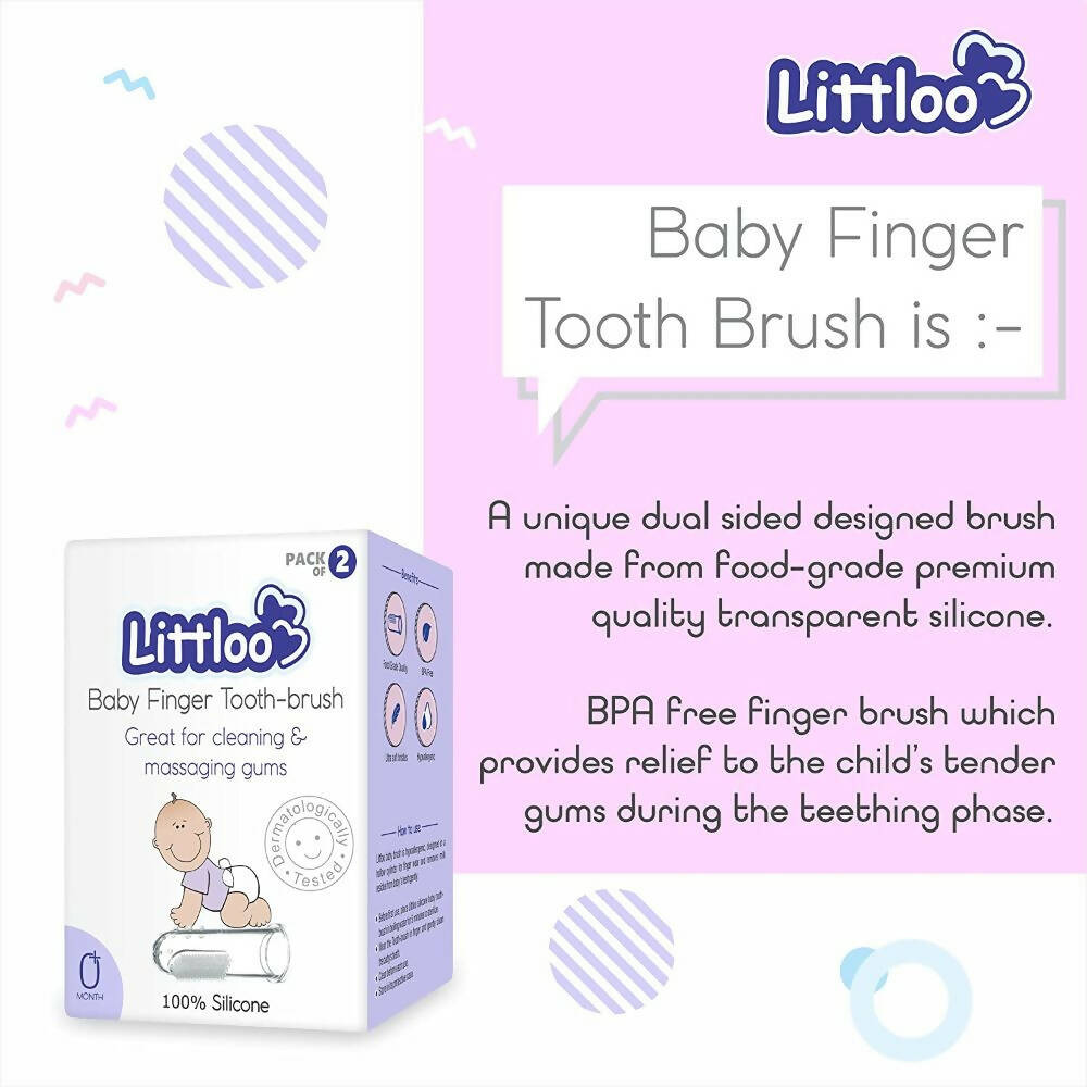 Buy Littloo Baby Finger Toothbrush Reusable Silicon Made from DrMediCart, Ship from India to USA