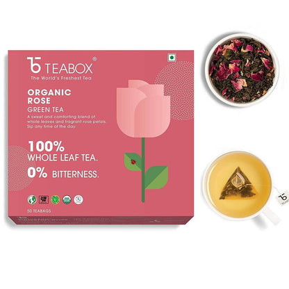 Teabox Organic Rose Green Tea Bags - Drmedicart