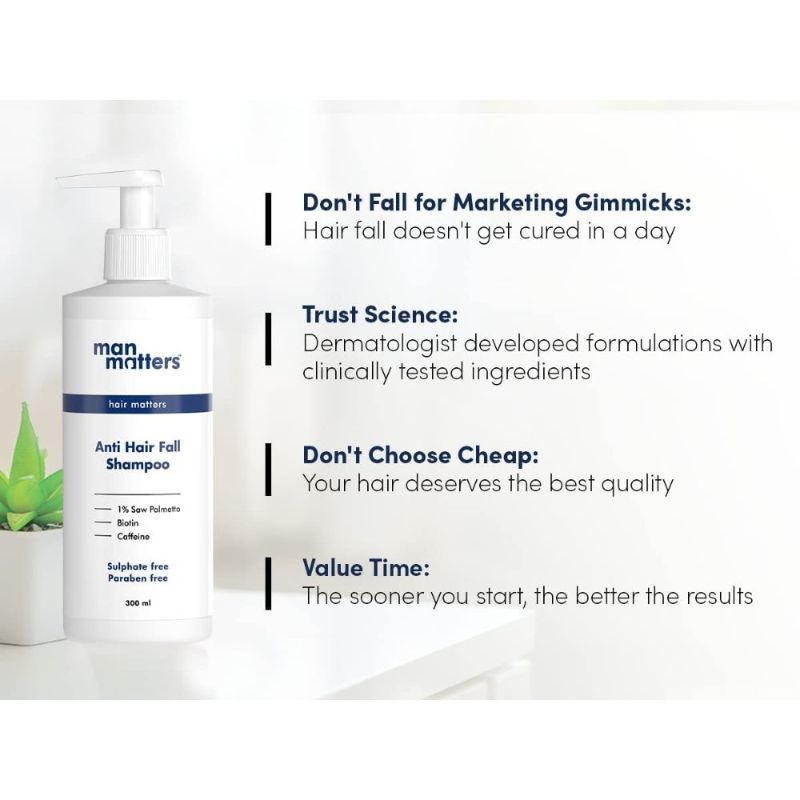 Man Matters Anti Hair Fall DHT Blocking Shampoo With Argan Oil, Biotin, Caffeine