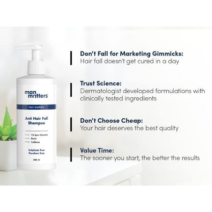Man Matters Anti Hair Fall DHT Blocking Shampoo With Argan Oil, Biotin, Caffeine