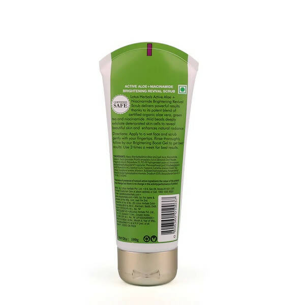Lotus Herbals Active Aloe + Niacinamide Brightening Revival Scrub - DrMediCart