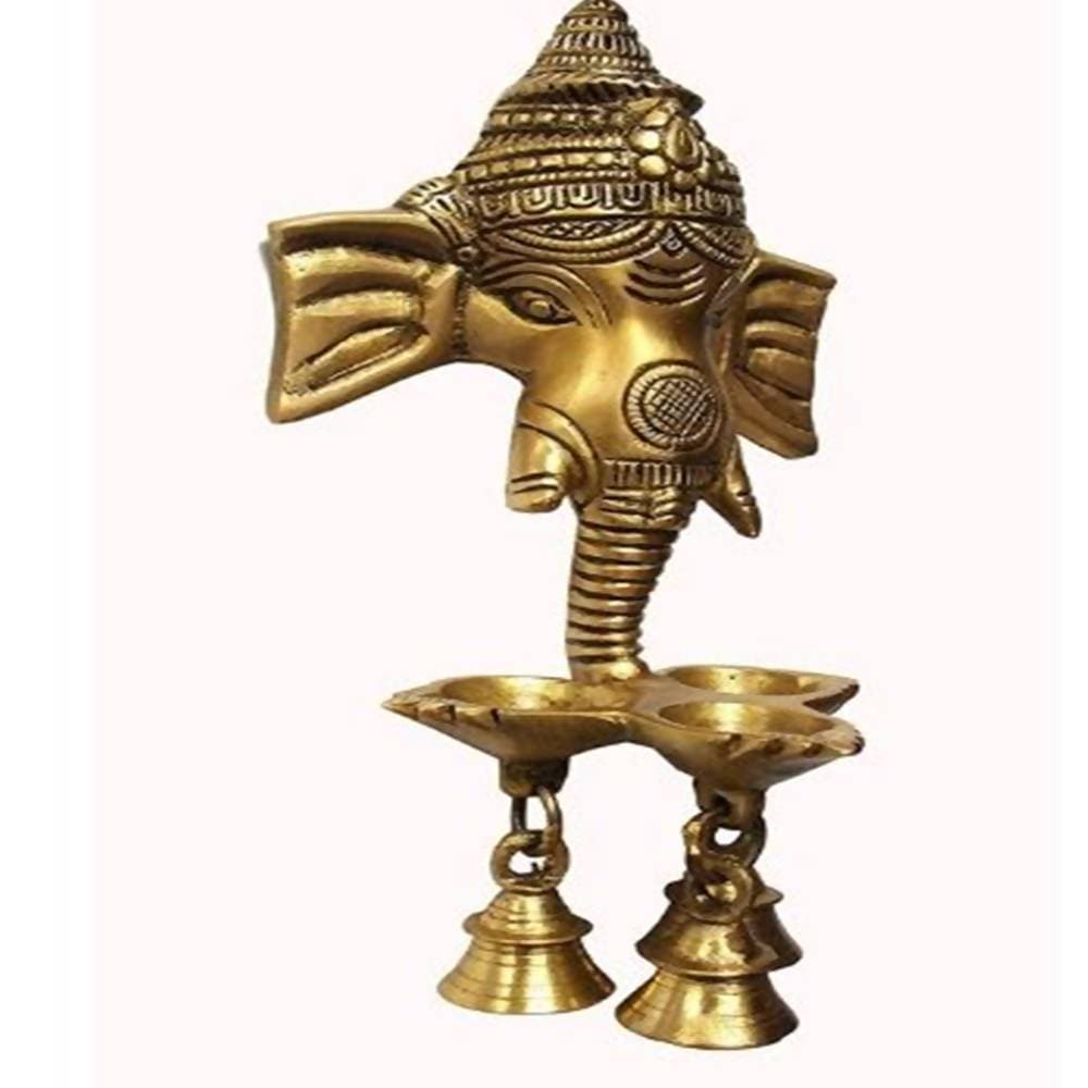 Puja N Pujari Ganesh Wall Hanging Three Diya Oil Lamp - Drmedicart