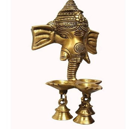 Puja N Pujari Ganesh Wall Hanging Three Diya Oil Lamp - Drmedicart