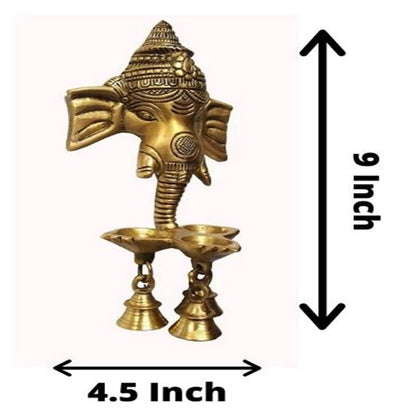 Puja N Pujari Ganesh Wall Hanging Three Diya Oil Lamp - Drmedicart