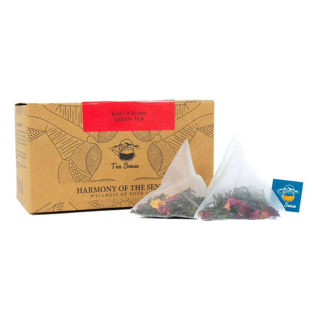 Tea Sense Bed Of Roses Green Tea Bags Box - Drmedicart