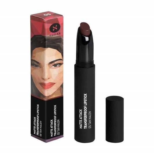 Buy Sugar Matte Attack Transferproof Lipstick - Tan Halen (Chocolate Brown) from DrMediCart, Ship from India to USA