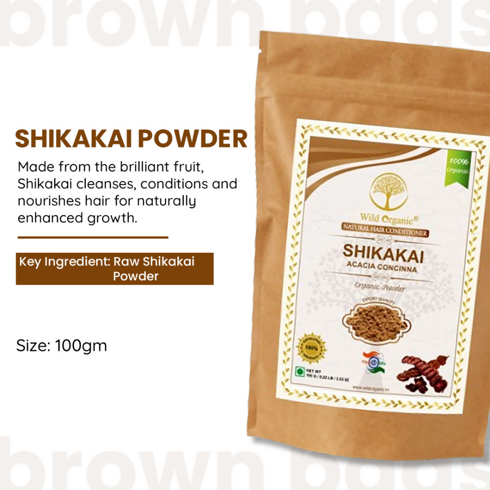 Wild Organic Shikakai Powder Natural Hair Conditioner For Smooth & Silky Hair