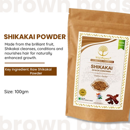 Wild Organic Shikakai Powder Natural Hair Conditioner For Smooth & Silky Hair