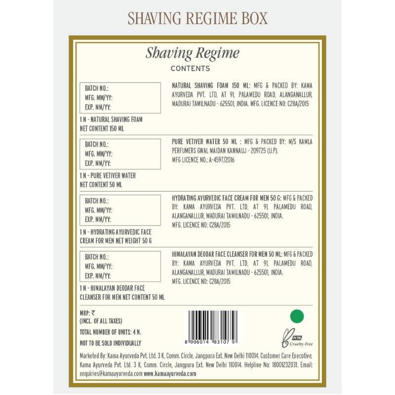 Kama Ayurveda Shaving Regime Ingredients