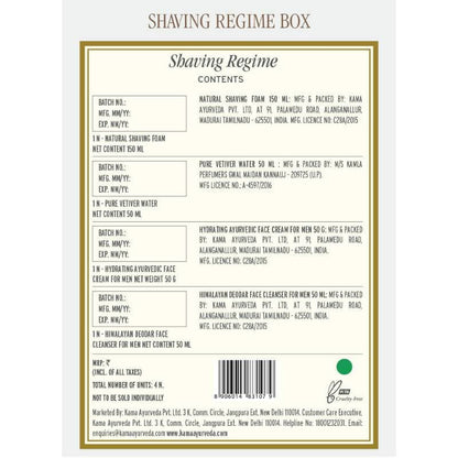 Kama Ayurveda Shaving Regime Ingredients
