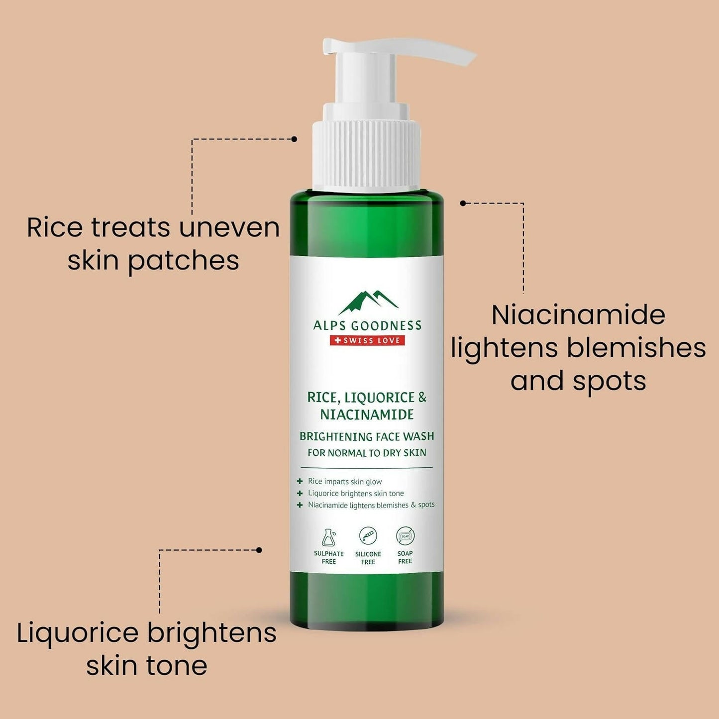 alps goodness rice liquorice niacinamide brightening facewash buy in usa