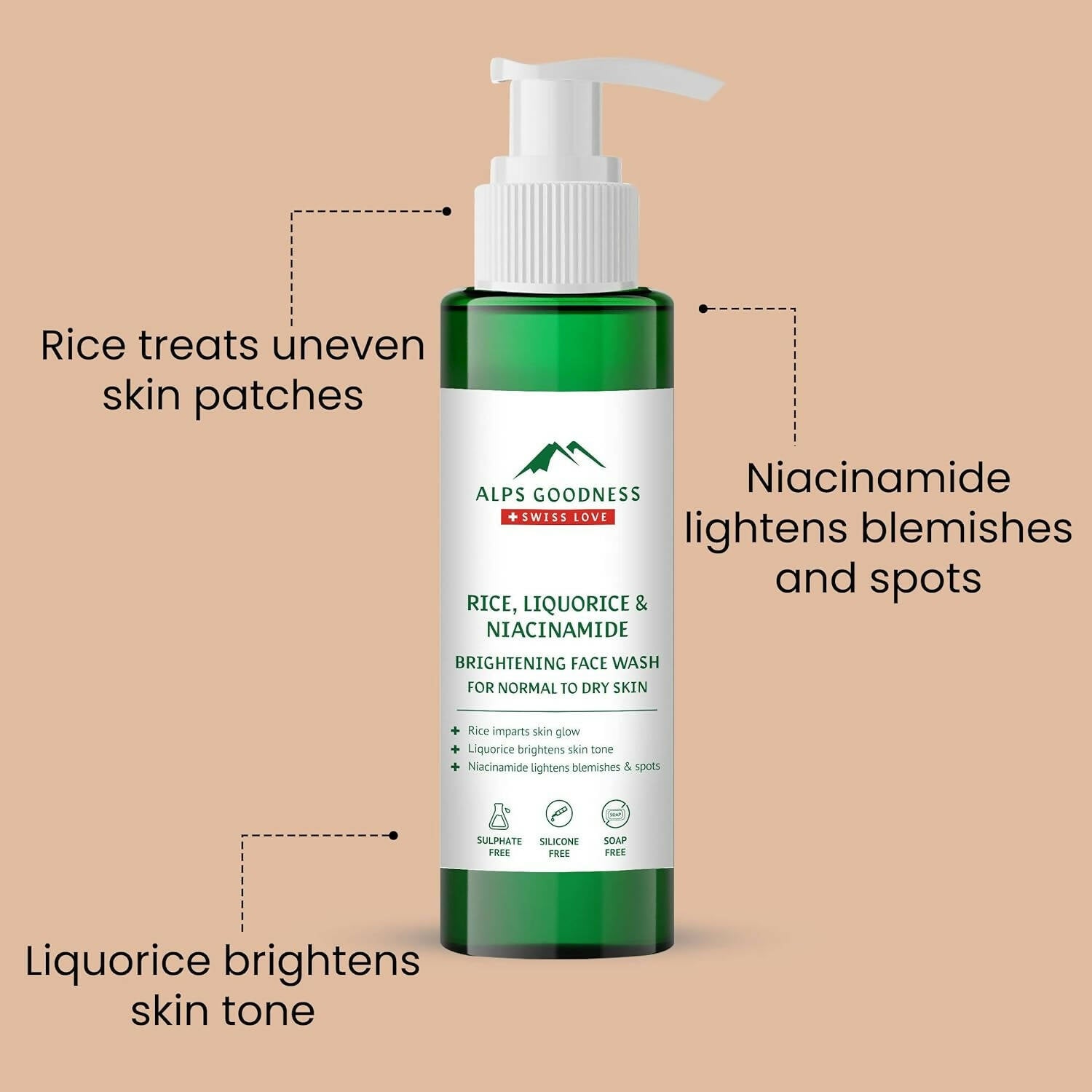 alps goodness rice liquorice niacinamide brightening facewash buy in usa