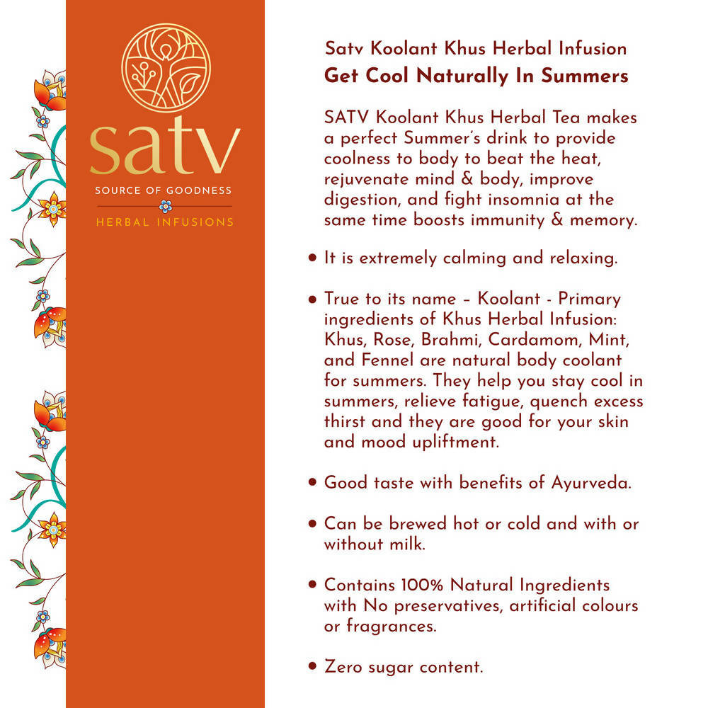 Satv Koolant Khus Herbal Infusion Tea Bags
