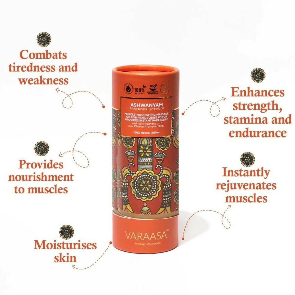 Varaasa Ashwanyam Ashwagandha-Rich Body Oil - Drmedicart