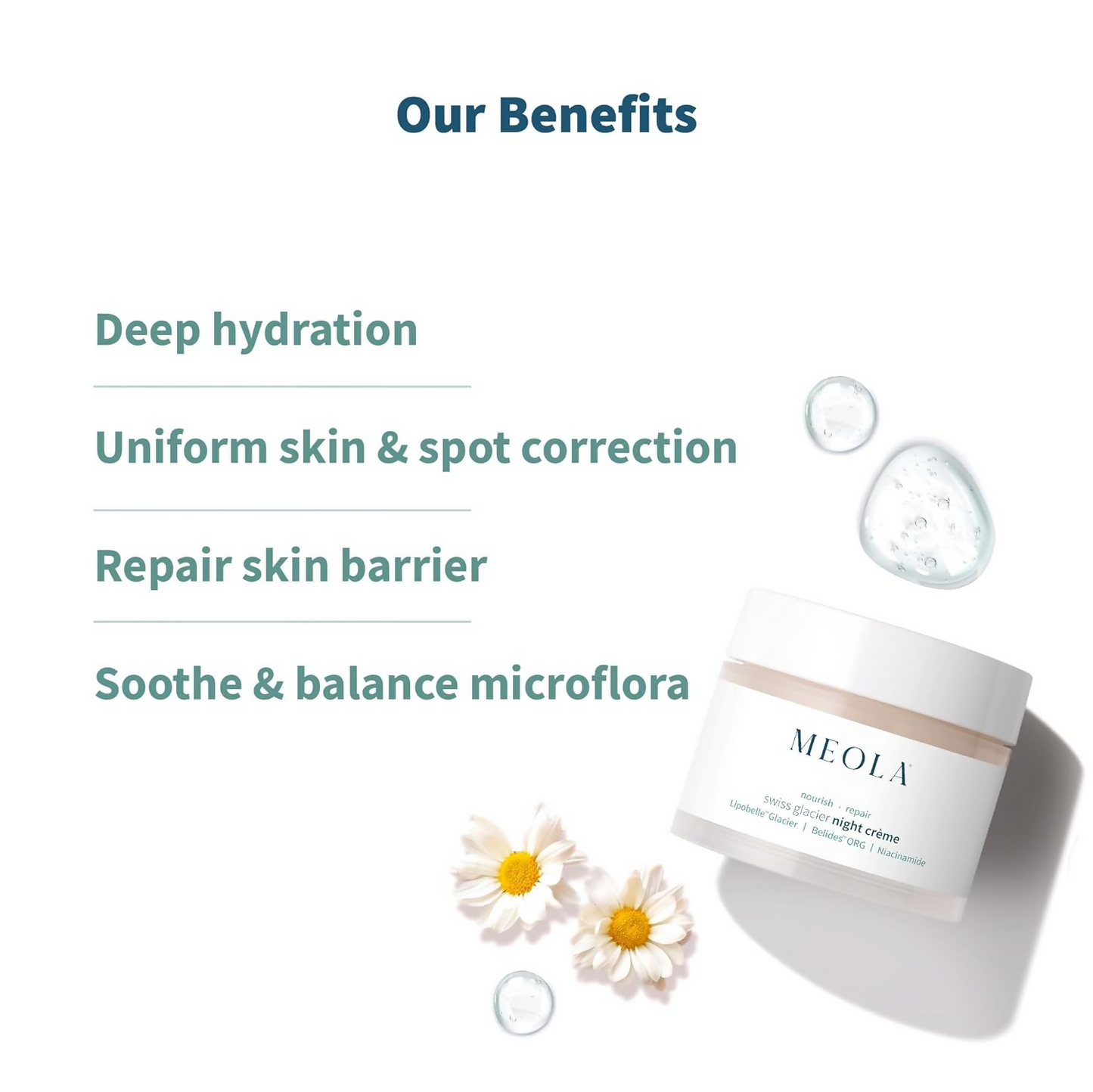 Meola Swiss Glacier Night Cream With Niacinamide