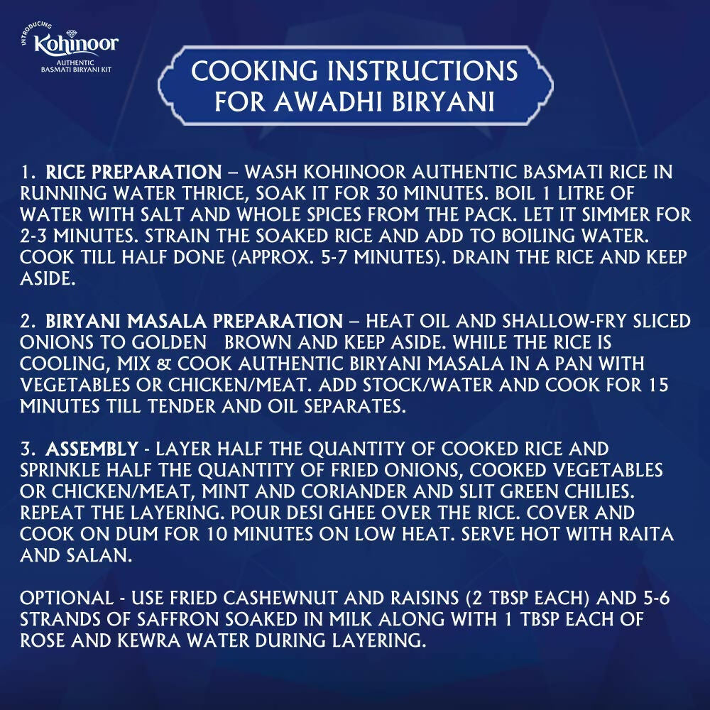 Kohinoor Authentic Hyderabadi Biryani Kit