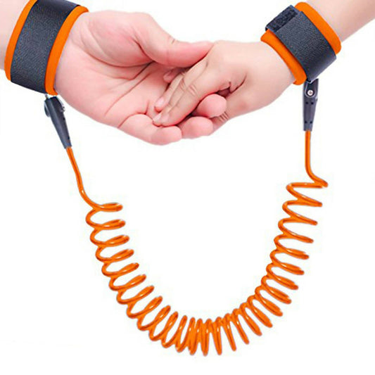 Safe-O-Kid Elastic Safety Wrist Adjustable Strap link for Baby- Orange Colour