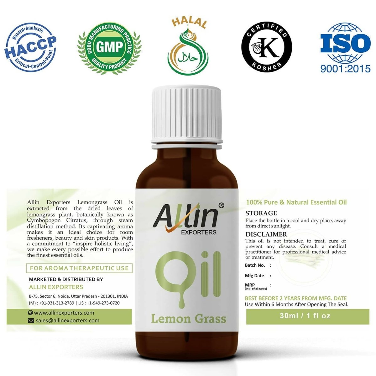 Allin Exporters Lemon Grass Essential Oil