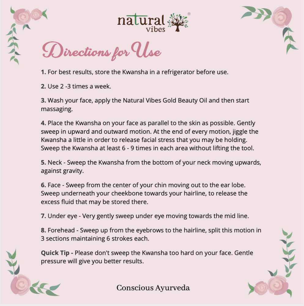 Natural Vibes Kwansha Face Massager with Free Gold Beauty Elixir Oil