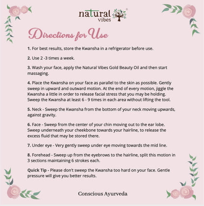 Natural Vibes Kwansha Face Massager with Free Gold Beauty Elixir Oil