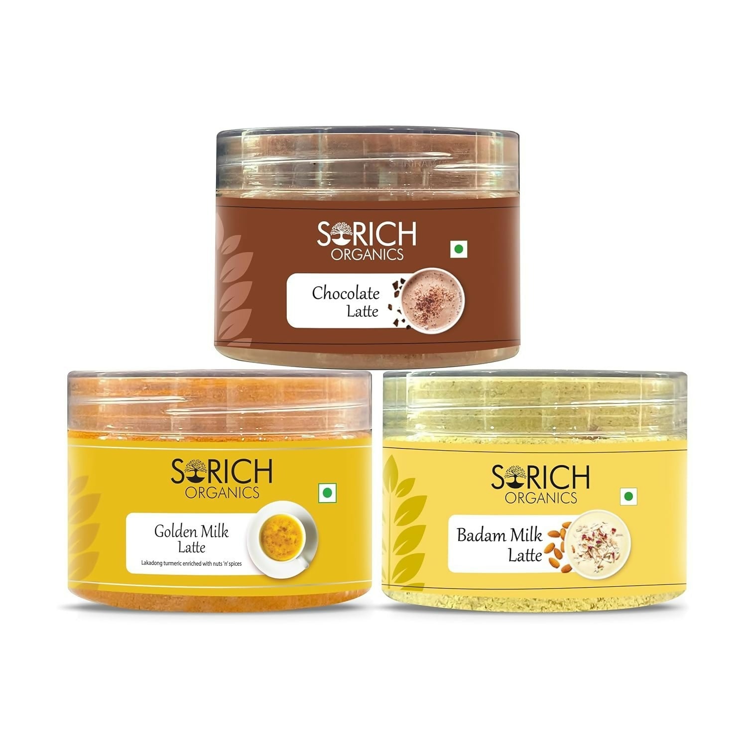 Sorich Organics Chocolate Badam Milk Golden Latte Jars Combo