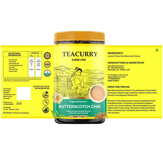 Buy Teacurry Butterscotch Chai Powder from DrMediCart, Ship from India to USA