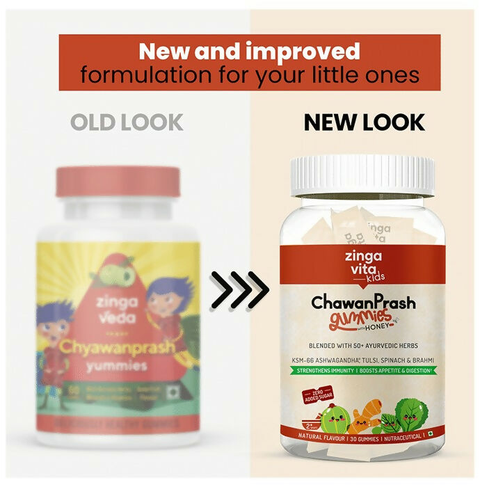 Zingavita Chawanprash Gummies with Honey for Kids (2+ yrs) Natural Flavor - Drmedicart