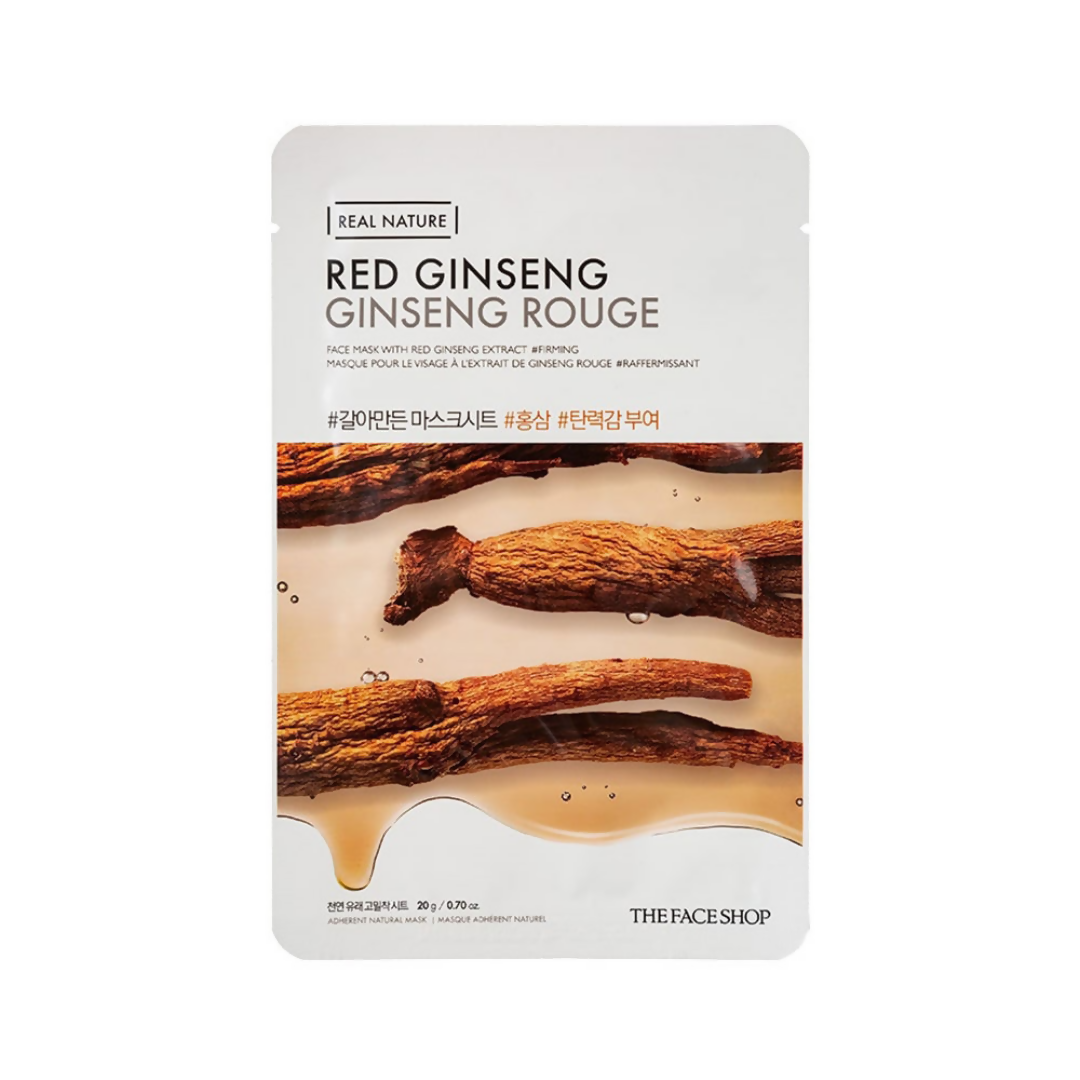 The Face Shop Real Nature Red Ginseng Face Mask - Korean Skincare