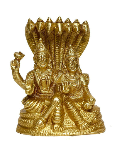 Buy P.J.Handicrafts Brass Metal Statue Of Vishnu Ji With Laxmi