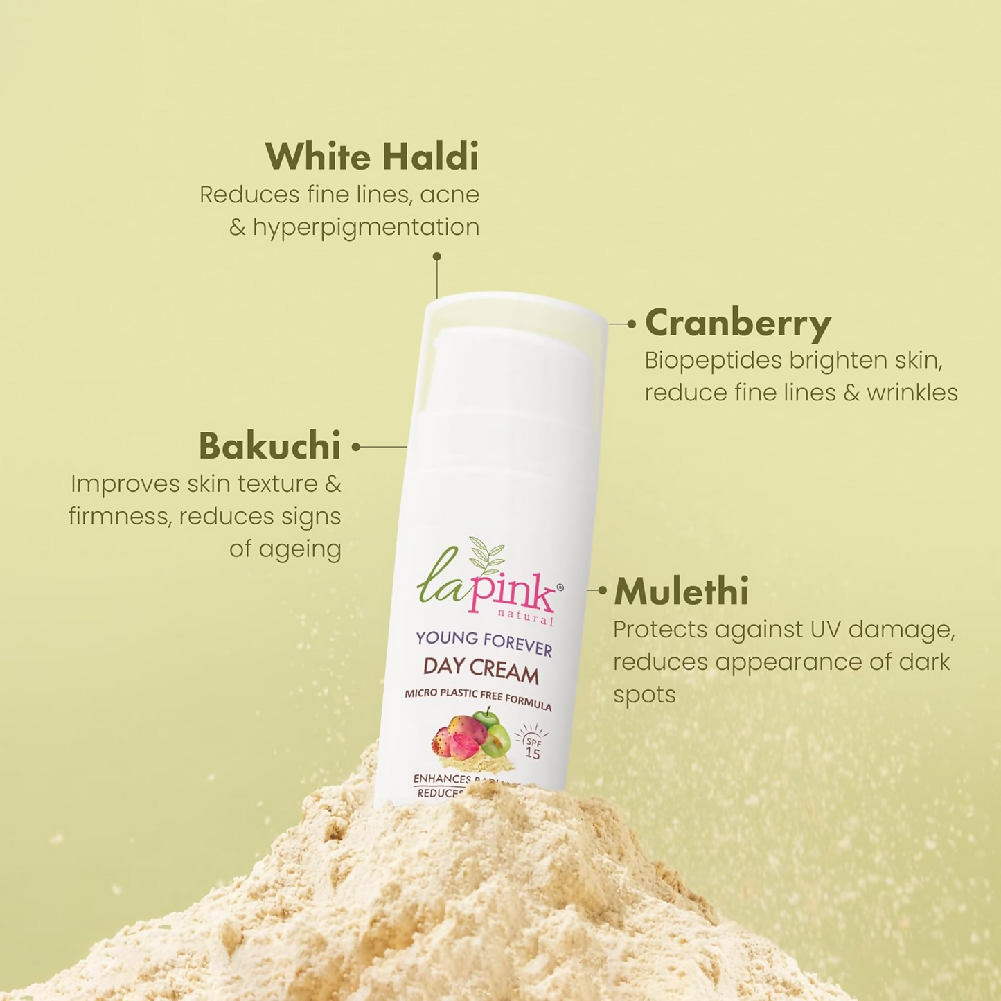 La Pink Young Forever Day Cream With White Haldi & Bakuchi