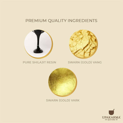 Upakarma Ayurveda Pure SJ Resin with Ashwagandha & Pure SJ Resin with Gold Dust Combo - Drmedicart