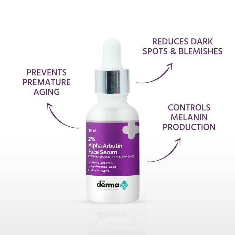 The Derma Co 2% Alpha Arbutin Face Serum For Dark Spots & Uneven Skin Tone - Drmedicart