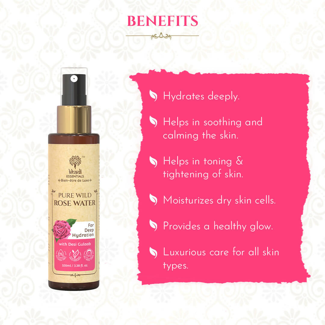 Khadi Essentials 100% Pure Wild Rose Water