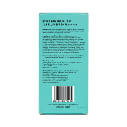 mCaffeine SunFix Hydra Dew Ultralight SunFluid SPF 50 PA++++Sunscreen