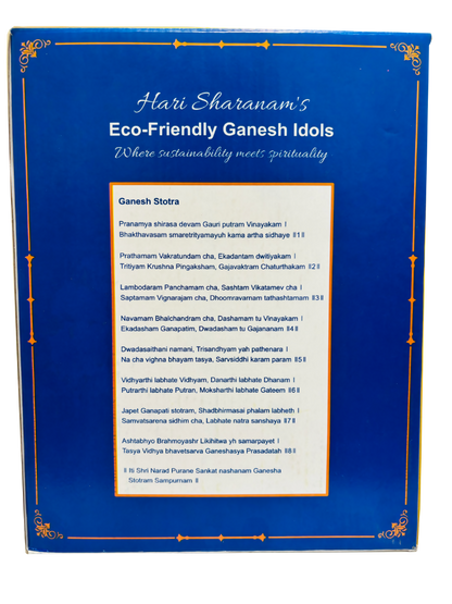 Eco-Friendly Ganesh Idol Small (Non-Toxic Colors) With Kumkum & Akshat