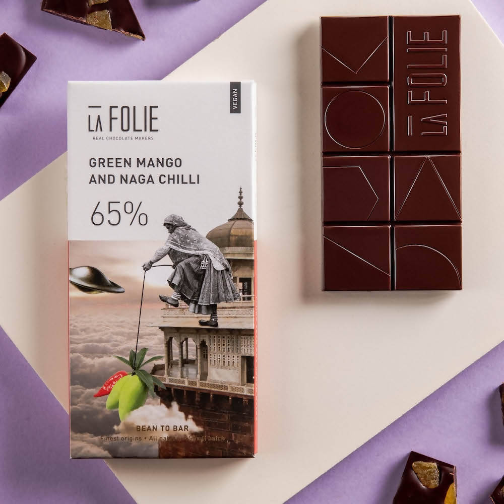 La Folie Green Mango And Naga Chilli Chocolate