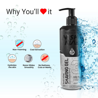 NishMan Fresh Active Easy Shave Shaving Gel Moisturizing Effect