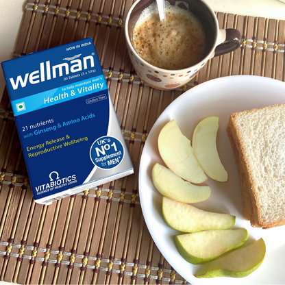Wellman Health Supplements UK's No.1 Multivitamin( With Ginseng Amino Acids & 21 Micronutrients Tablets