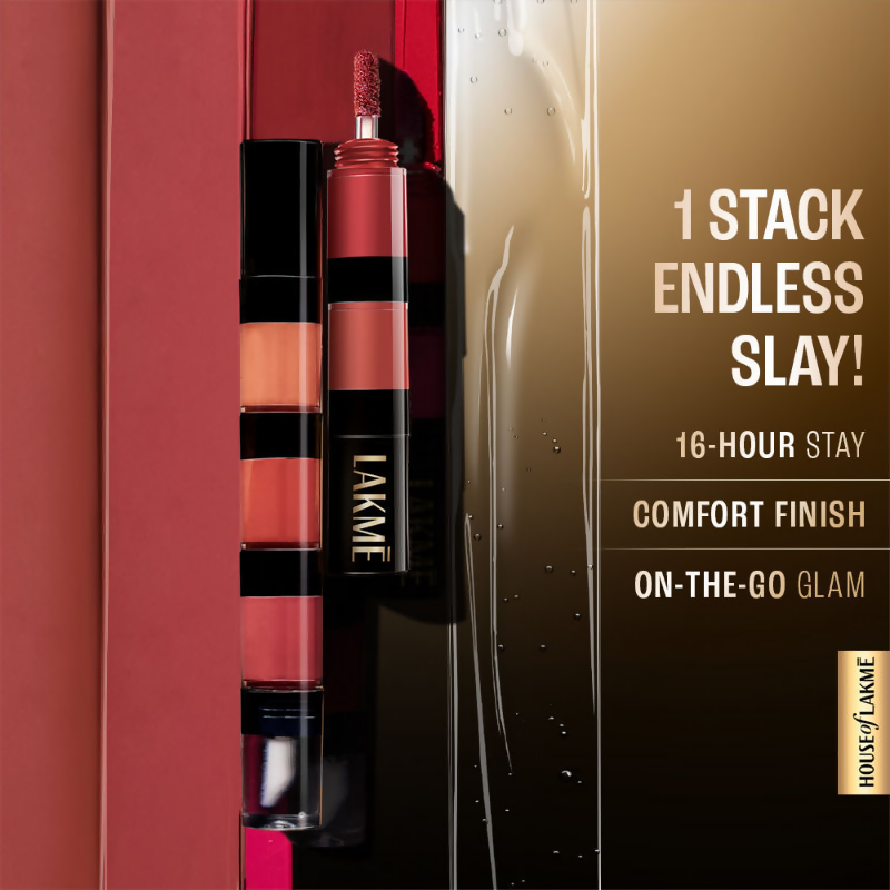 Lakme Ultimate Glam 4 In 1 Lip Stack  - Pink Vibe Only