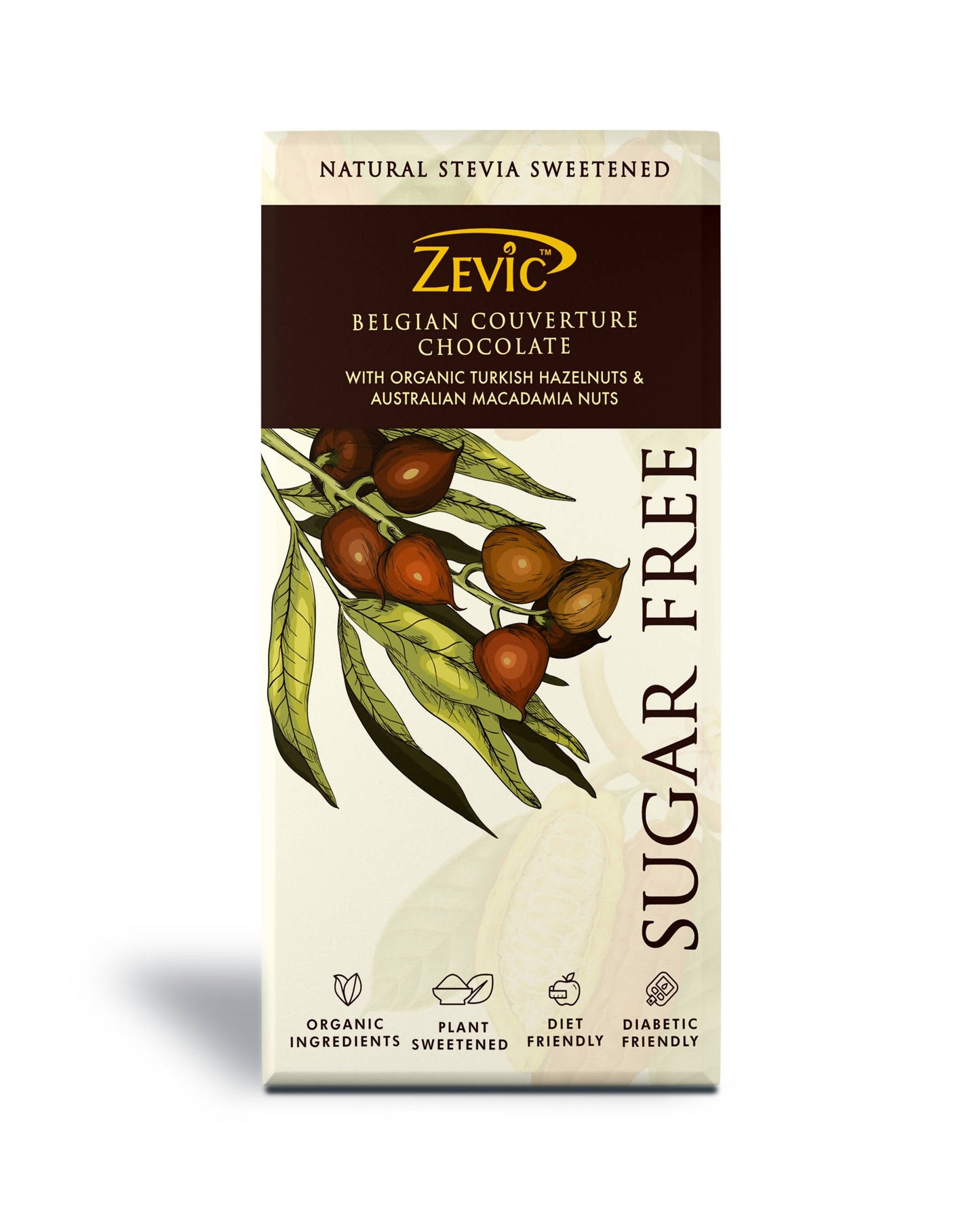 Buy Zevic Belgian Couverture Chocolate with Organic Turkish Hazelnuts and Australian Macadamia Nuts from DrMediCart