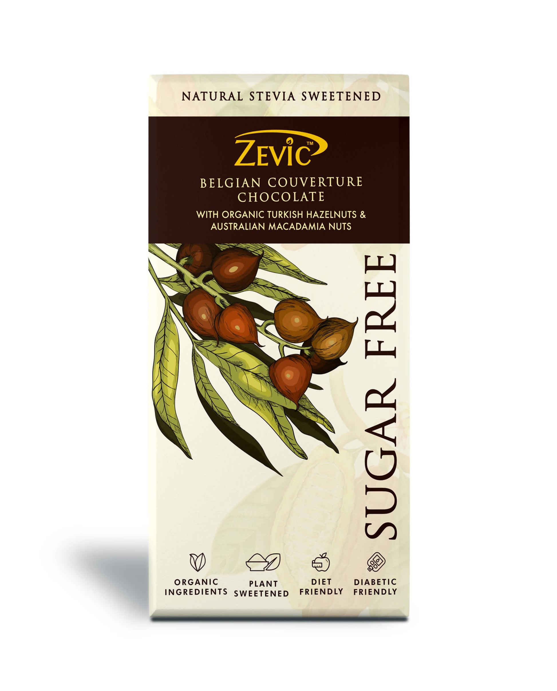 Buy Zevic Belgian Couverture Chocolate with Organic Turkish Hazelnuts and Australian Macadamia Nuts from DrMediCart