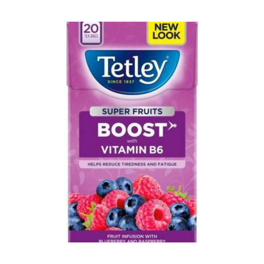Buy Tetley Super Fruits Boost With Blueberry & Raspberry Tea Bags from DrMediCart