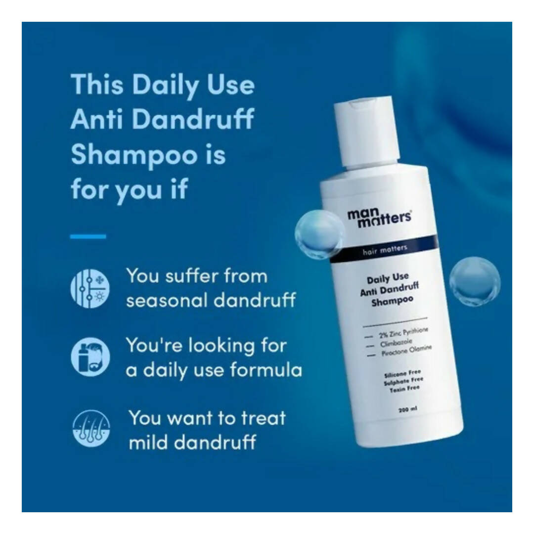 Man Matters Anti Dandruff Daily Use Shampoo, Reduces Dandruff, Flaking & Soothes Scalp Irritatio