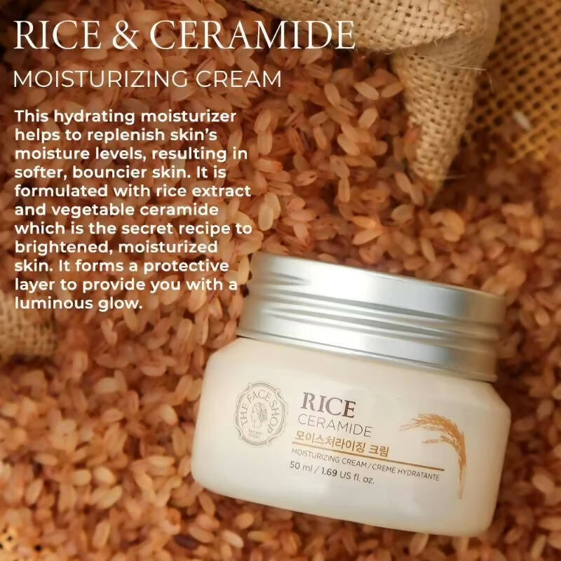 The Face Shop Rice & Ceramide Moisturizing Cream - Korean Skincare
