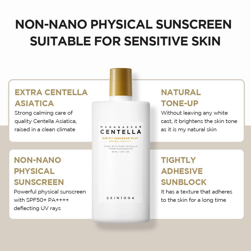 SKIN1004 Madagascar Centella Air-Fit All Skin Type Suncream Plus, Spf50+ Pa++++