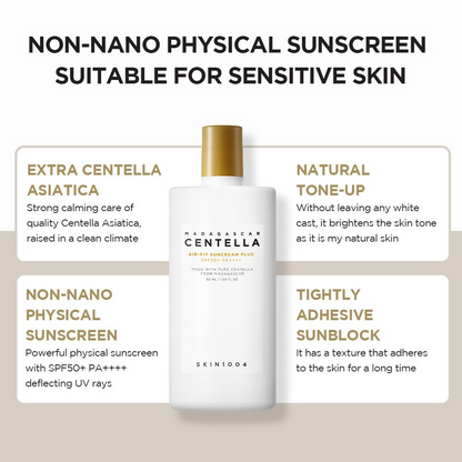 SKIN1004 Madagascar Centella Air-Fit All Skin Type Suncream Plus, Spf50+ Pa++++
