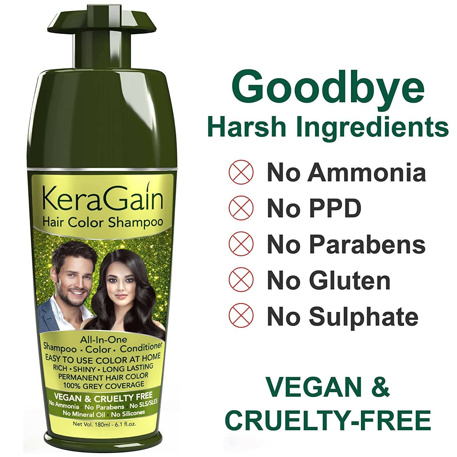 KeraGain Hair Color Shampoo (Black)