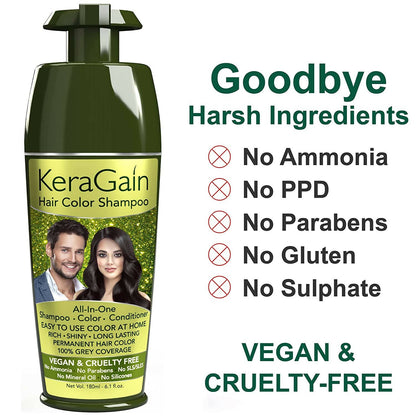 KeraGain Hair Color Shampoo (Black)