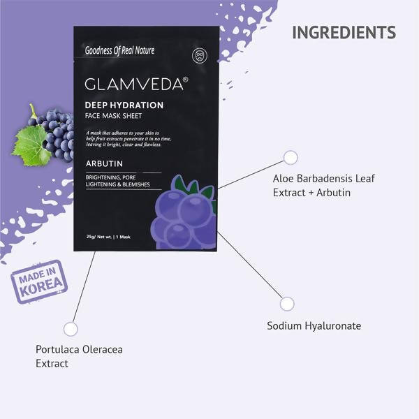 Glamveda Arbutin Anti Pigmentation & Brightening Sheet Mask
