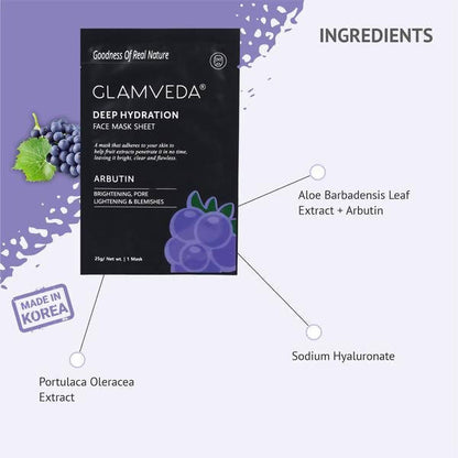 Glamveda Arbutin Anti Pigmentation & Brightening Sheet Mask